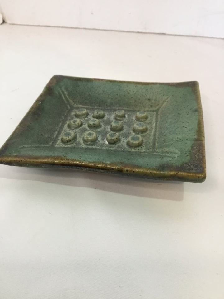 Green Ceramic Rectangle Ashtray