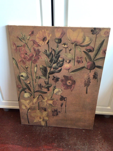 Annie James Rustic Brown Floral Stretch Canvas Art