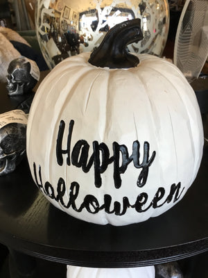 Halloween White Resin Pumpkin Holiday Item