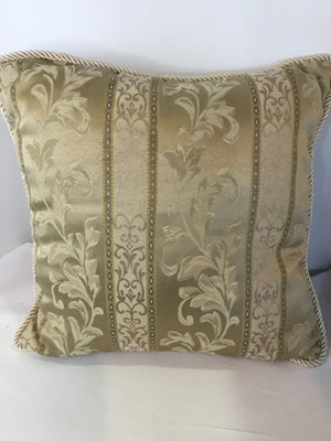 Cream/Gold Polyester Pillow