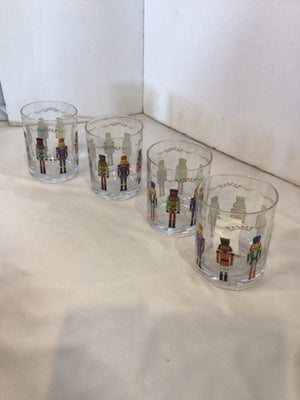 Kirkland's Christmas Clear/Multi Glass Glasses Set of 4 Holiday Item