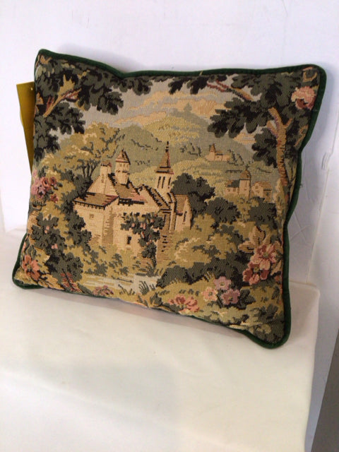 Green/Tan Tapestry Church Pillow