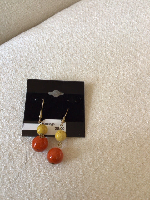 Yellow/Orange Ball Earrings