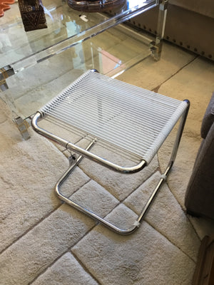 Bauhaus White Chrome FootStool/Ottoman