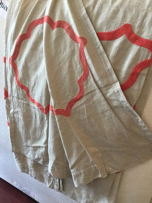 Threshold Set of 3 Tan/Orange Grommet Top Draperies/Curtains
