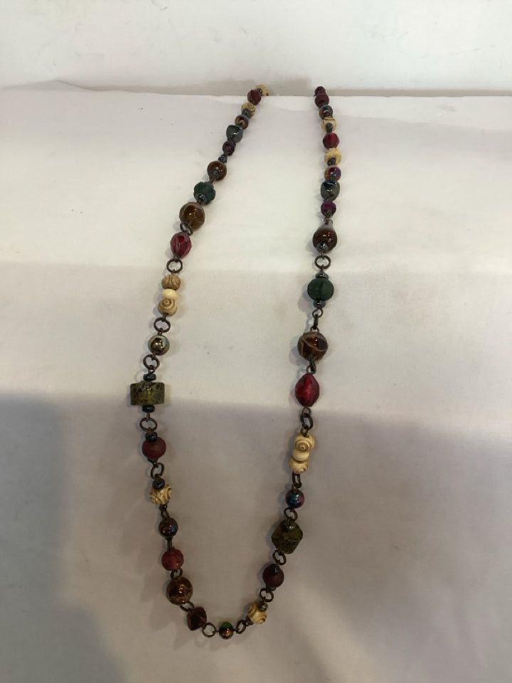 Beaded Multi-Color Glass Beads Necklace