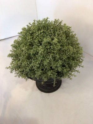 Green/Black Plastic Faux Plants Topiary