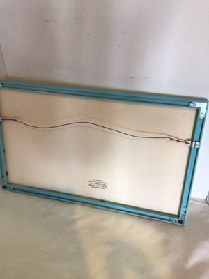 Signed Blue/Multi Framed Art