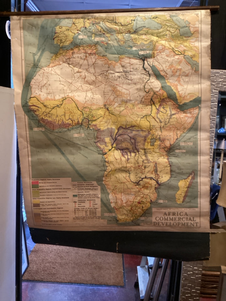 Vintage Multi Paper Africa Map