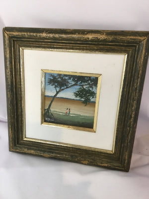 Original Green/Tan Tree Signed Framed Art