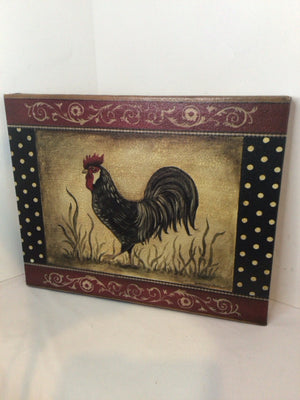 Red/Black Rooster Stretch Canvas Art