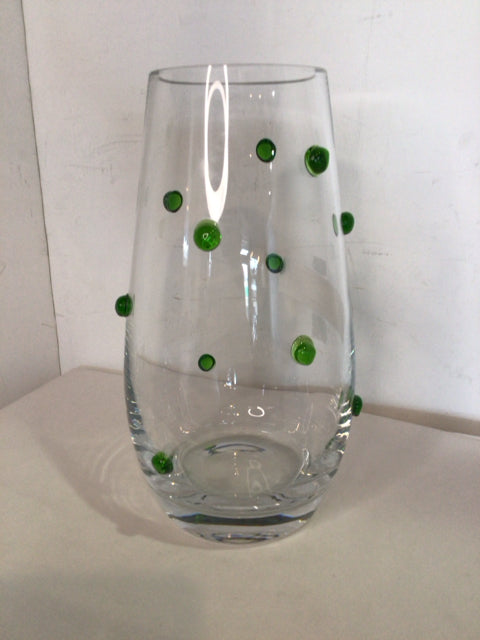 Clear/Green Glass Vase