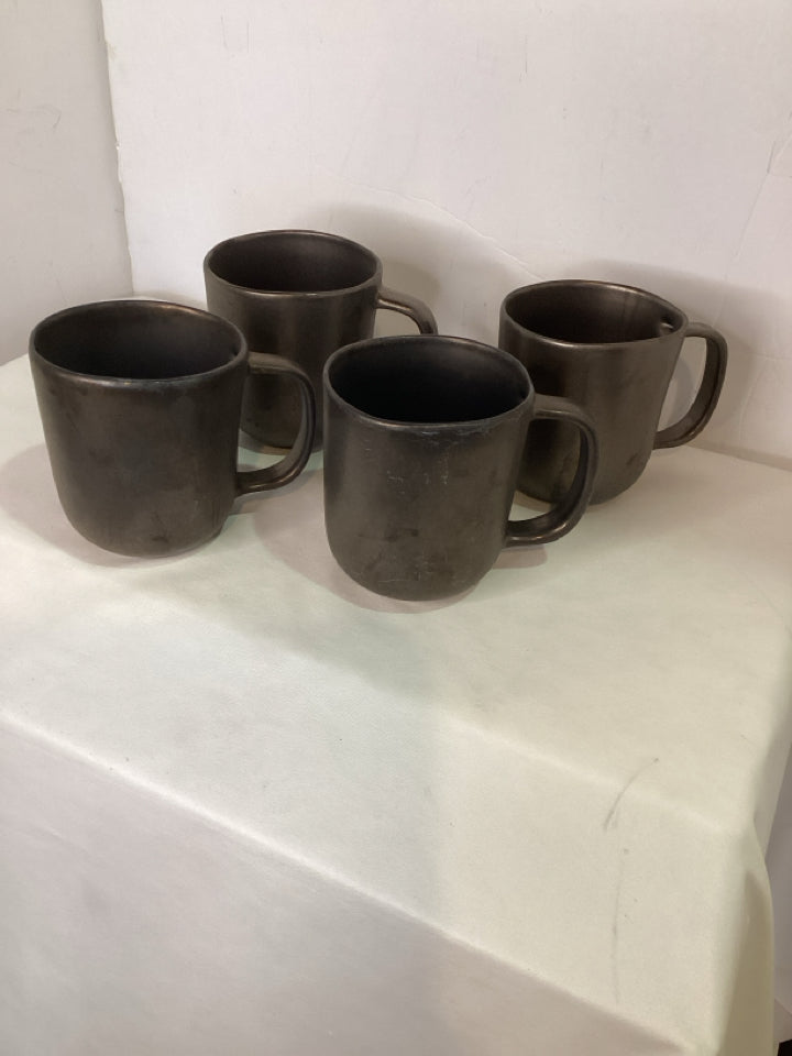 CB2 Set of 4 Gray Ceramic Mug Set