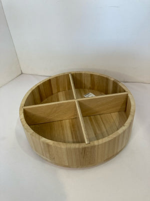 Divided Wood Round Lazy Susan