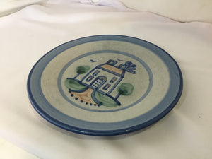 M.A. Hadley Gray/Blue Pottery Salad Plate
