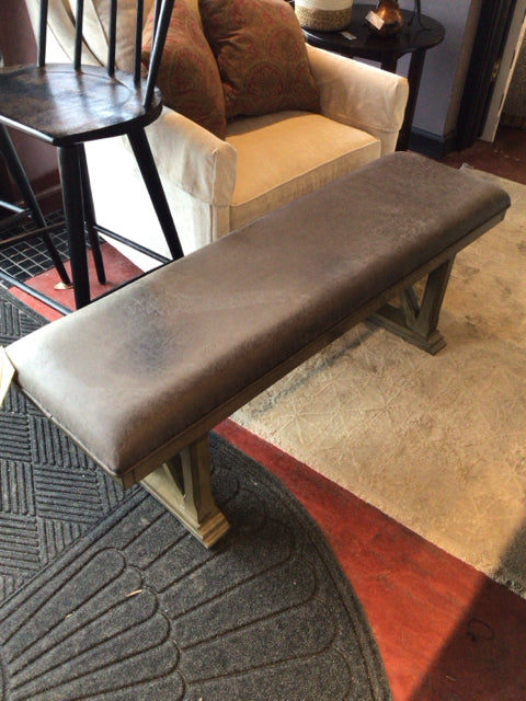 Upholstered AS IS Brown Bench
