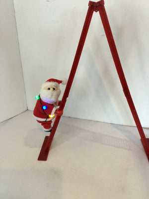 Christmas Red Plastic Ladder Santa Holiday Item