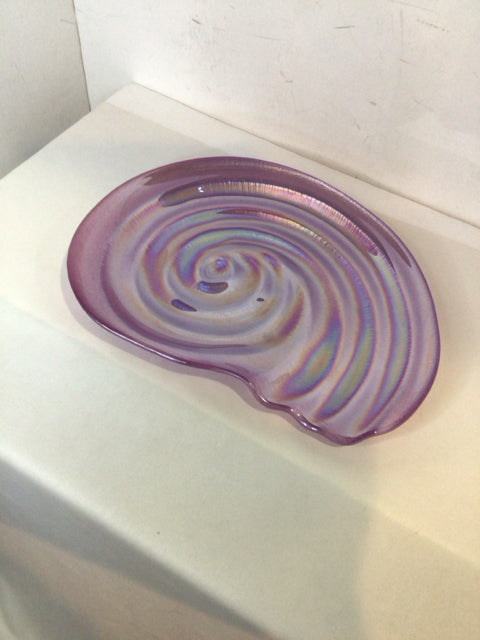 Purple Glass Shell Bowl