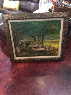 Impressionism Green/multi People Landscape Framed Art