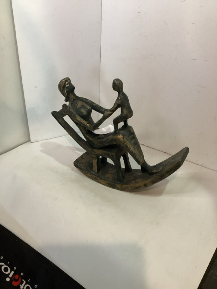 Rocking Bronze Resin People Statue