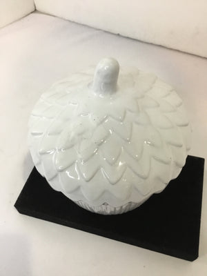 Fall White Ceramic Acorn Holiday Item