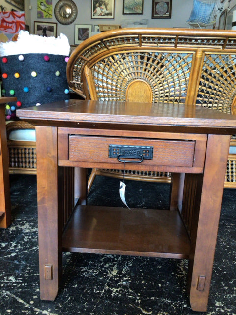 End Wood Brown Table