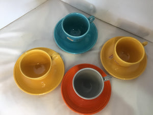 Fiesta Cups/Saucers Multi Stoneware Set of 4 Cup Set