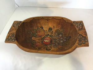 Hand Crafted Brown/Multi Wood Fruit Bowl