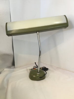 Art Deco Green Metal Desk Lamp