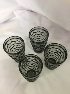 Retro Gray Glass Set of 4 Glasses