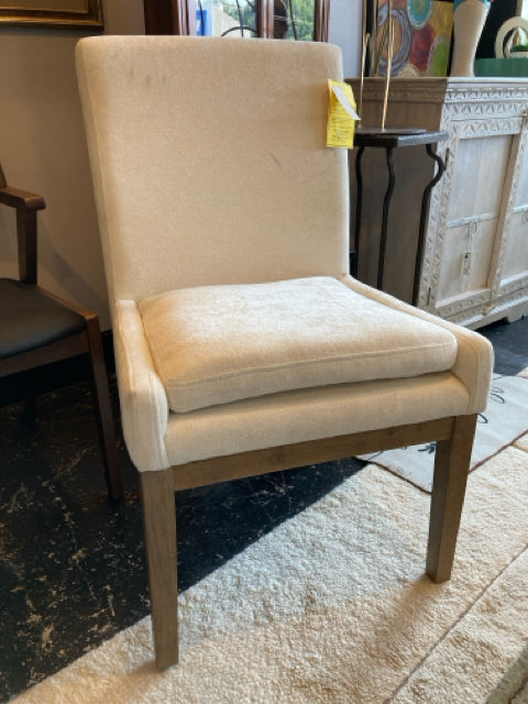Upholstered Chenille AS IS Cream Chair 2A28XAGC