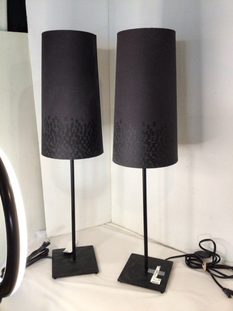 IKEA Pair Black Metal Stick Lamp