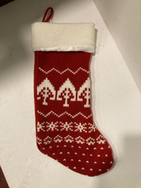 Stocking Red/white Holiday Item