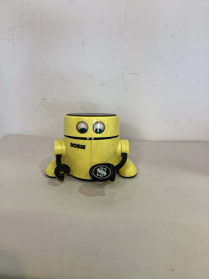 Yellow/Black Plastic Robot Bank
