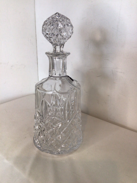 Clear Cut Glass Decanter