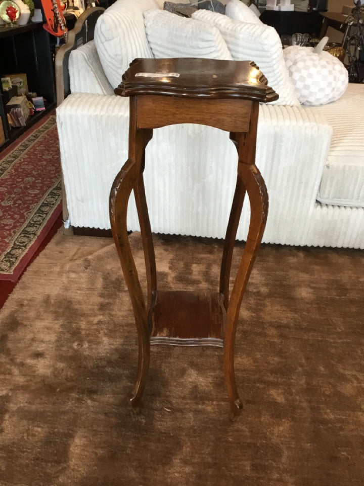 Vintage Brown Wood Tiered As Is Plant Stand