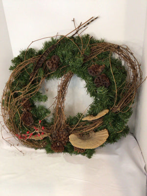 Brown/Green Grapevine Wreath