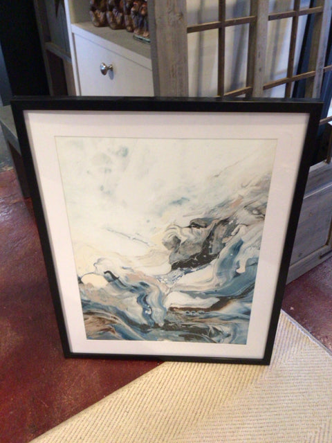 Modern White/Blue Framed Art