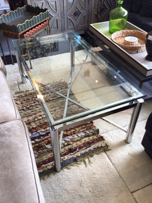 Modern Glass/Chrome Coffee Clear Table