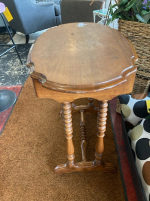 Vintage Wood Oval As Is Brown Table