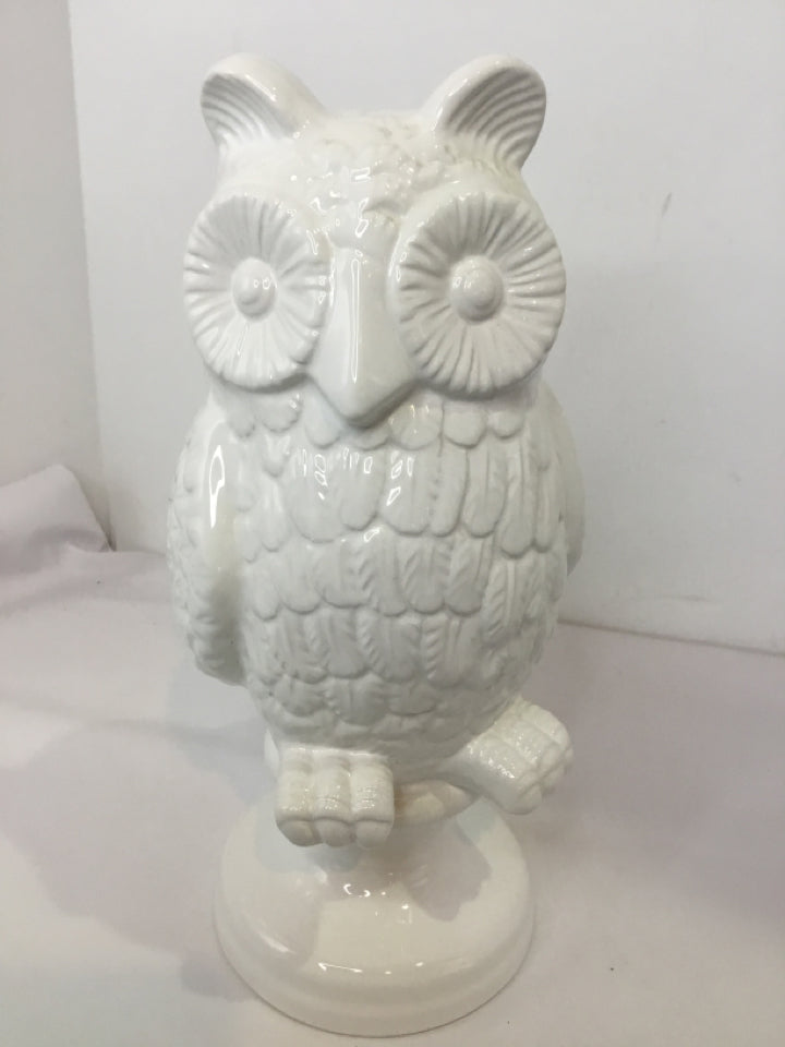 White Ceramic Owl Statue