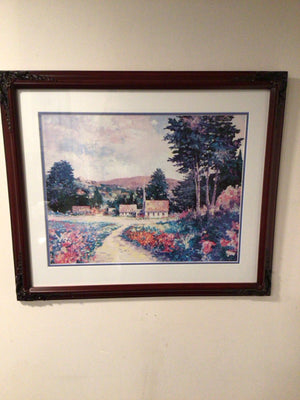 Park West Gallery Pink/Blue Garden COA Framed Art