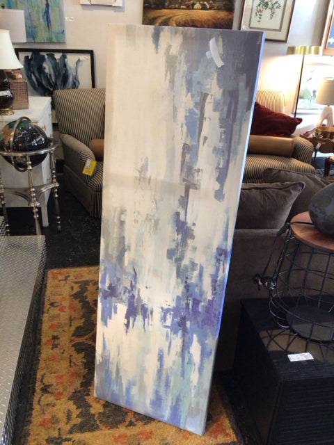 Parvez Taj Modern Gray/blue Stretch Canvas Art