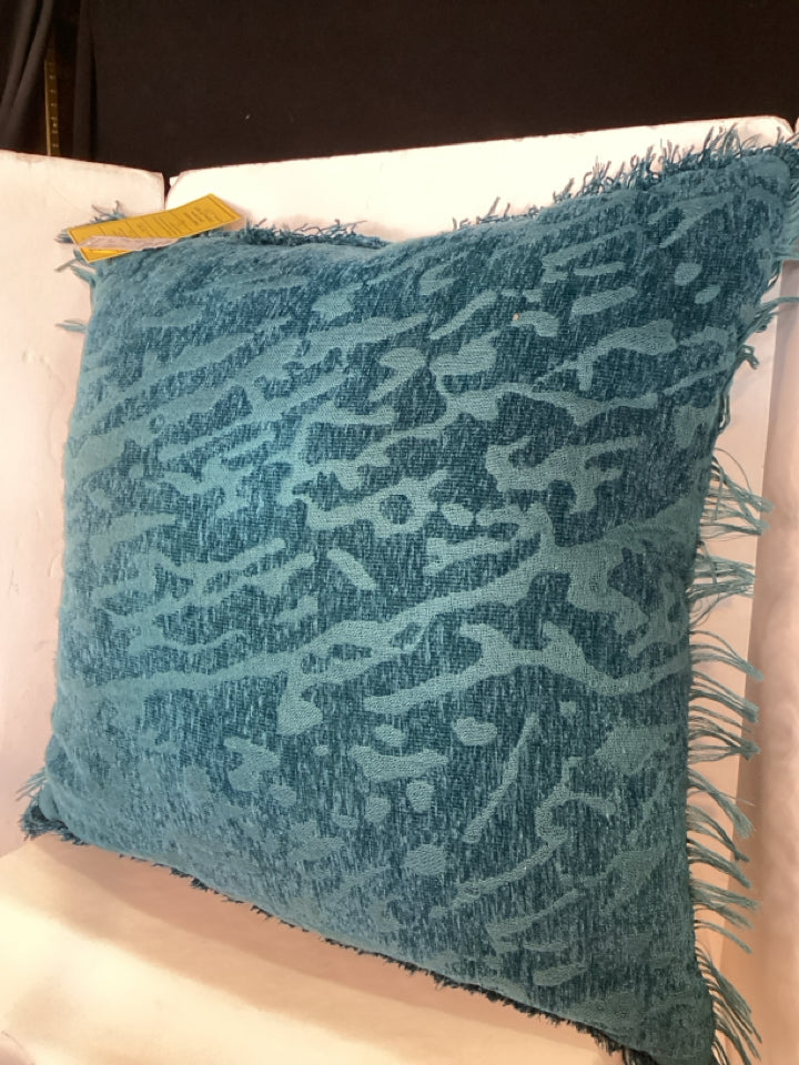 Aqua Chenille Pillow