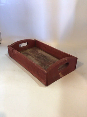 Vintage Red Wood Tray