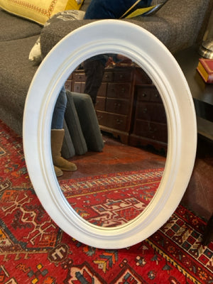 White Oval Mirror