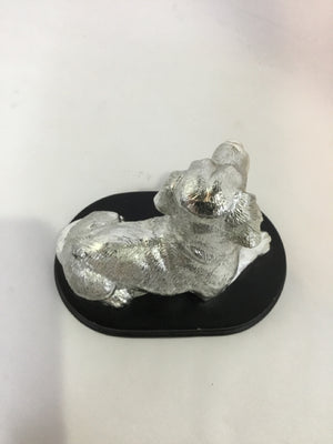 Black/Silver Resin Dog Figurine