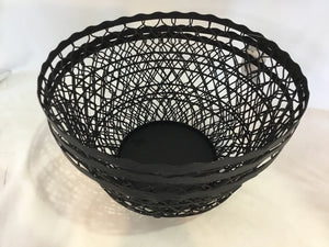 Set of 3 Black Metal Basket