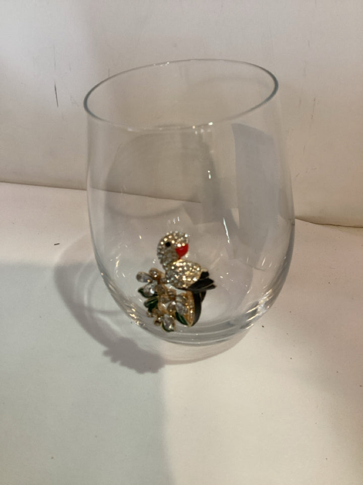 The Queen's Jewels Glam Clear Glass Parrot Glass