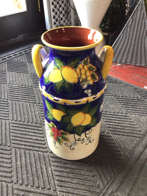 Italian Blue/White Lemon Umbrella Stand
